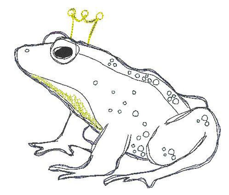 Scribble Kritzel Frosch Froschkönig Stickdatei Doodle image number 4