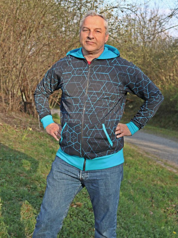 Hoodie, Sweatjacke (XXS-5XL)  CACTUS Unisex Schnittmuster image number 7