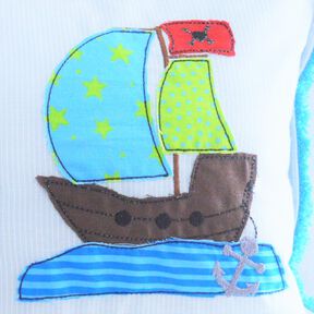 Stickdatei doodle Piratenboot verschiedene Größen