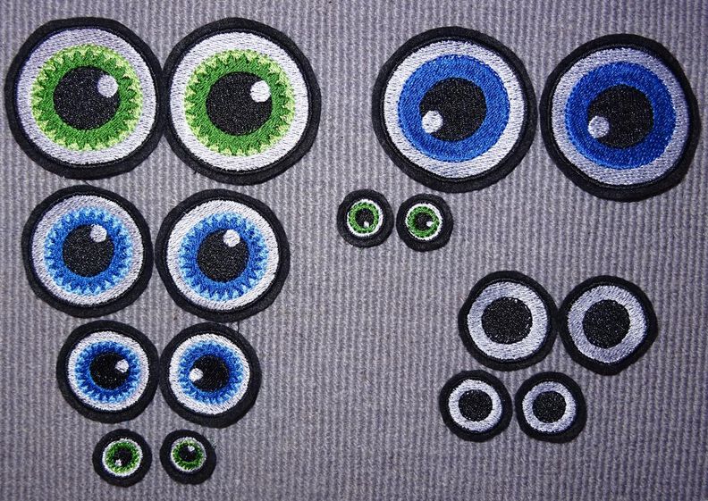 runde Augen für Kuscheltiere Bettschlagen Stickdatei image number 3