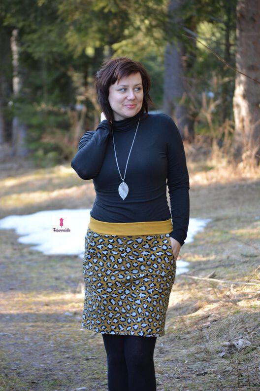 *Ladies Basic Skirt* Basic Rock, gerader und runder Saum image number 3