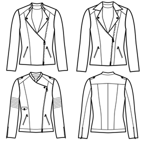 Jacke BIKER-Lola Gr. 34-54 PDF-Schnitt A4, A0 und Beamer