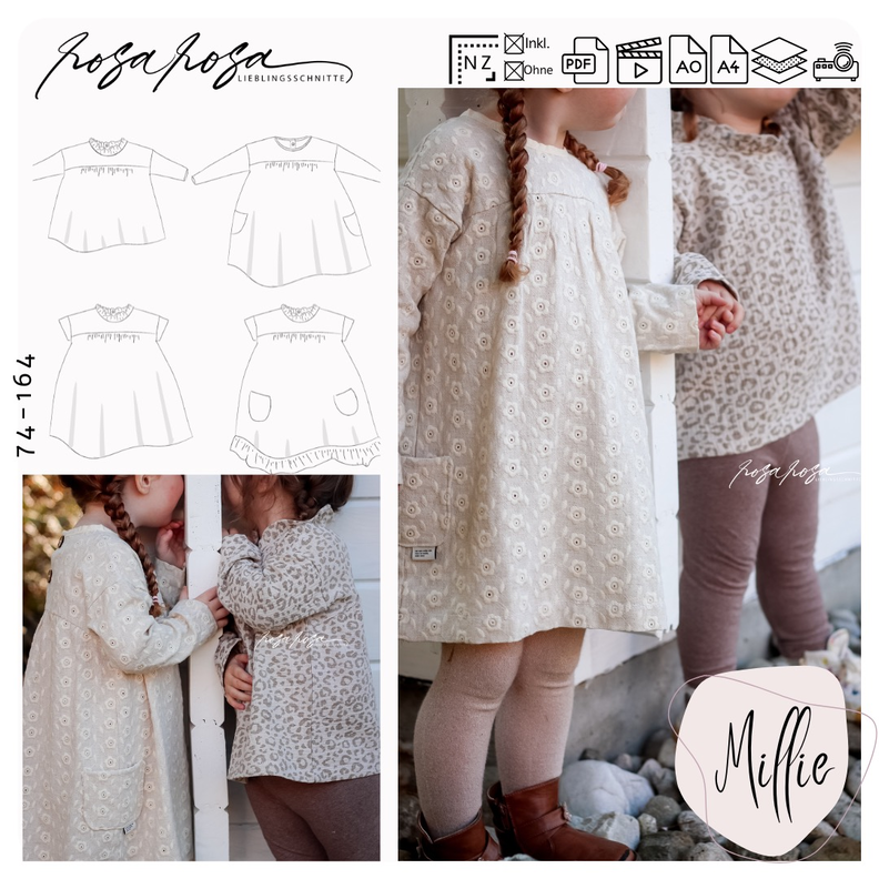#Millie – Kleid & Bluse, Größen 74–164 inkl. A4/A0/Beamer image number 1
