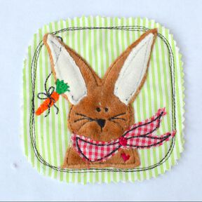 Stickdatei lustiger Hase Button doodle