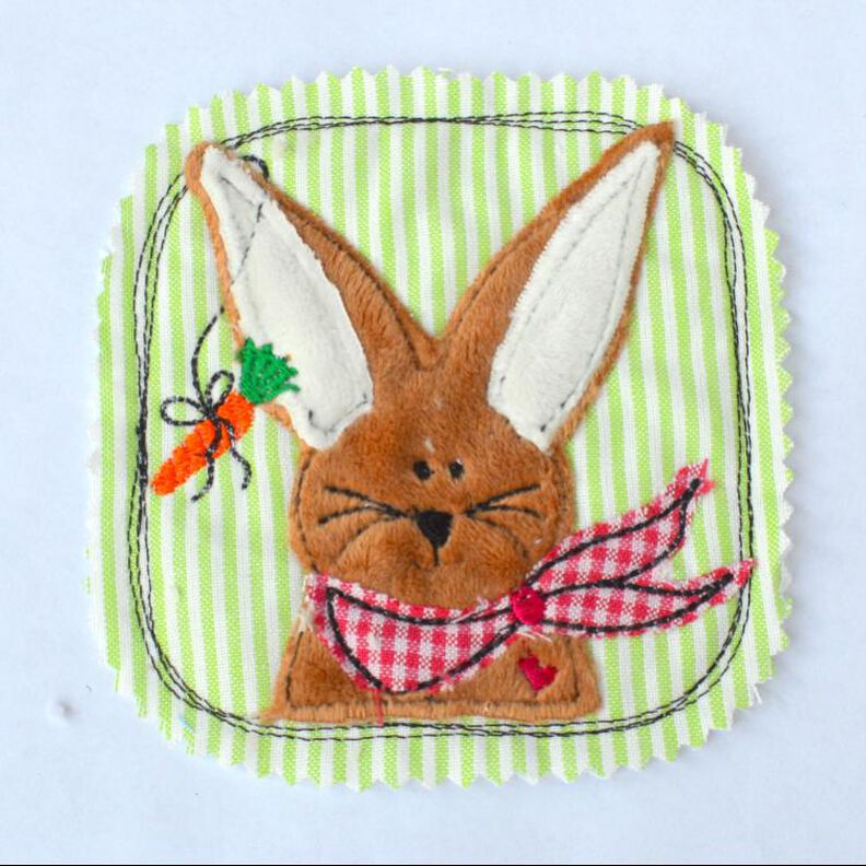 Stickdatei lustiger Hase Button doodle image number 1