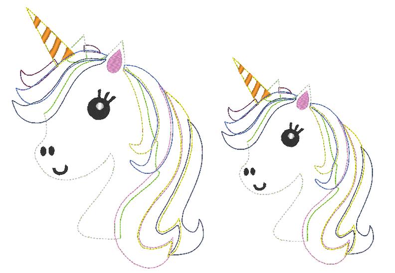 Einhorn Kopf Doodle Stickdatei image number 2