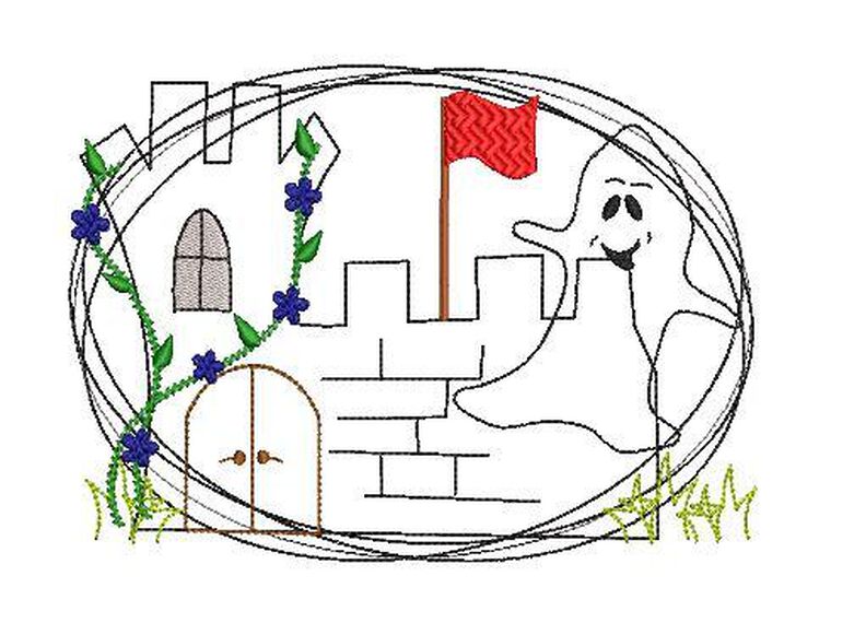 Stickdatei DOODLE Burggespenst SET 13x18cm Rahmen image number 3