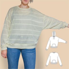 Mara Oversize-Sweater & Hoodie + Fledermausärmel, Gr. 34–50