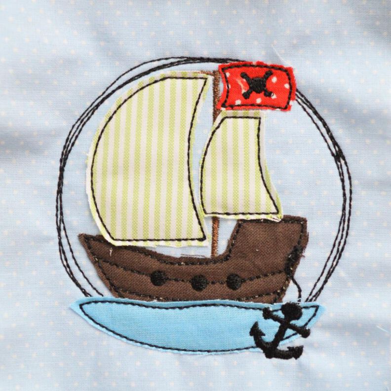 Stickdatei doodle Piratenboot verschiedene Größen image number 1