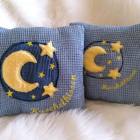 Stickdatei Mond Sterne doodle Applikation SET