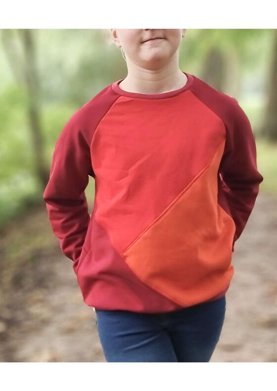 Raglan Sweater Farverig Gr. 128-170, A0, Teilungen image number 4
