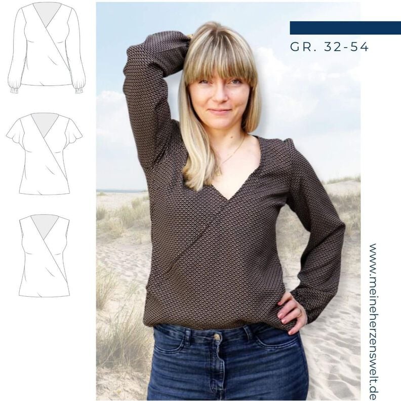 Bluse Damen – Schnittmuster Gr. 32-54 – SEVILLA #105 image number 1