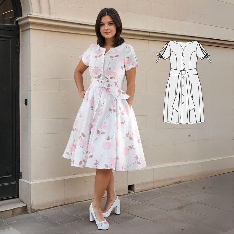 Schnittmuster Kleid Monika mit 4 Ärmelvarianten image number 5