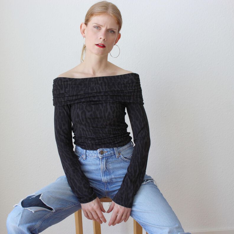 Schulterfreies T Shirt/ Off Shoulder Oberteil Gr. 32-60 image number 5