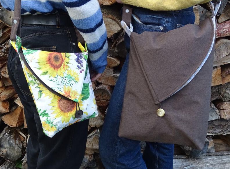 Tasche Umschlagtasche wendbar 2 Größen Softshell Canvas image number 2
