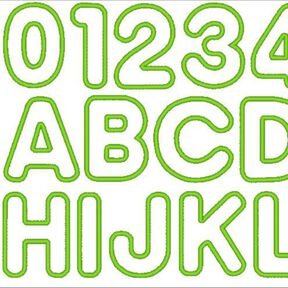 12cm Buchstaben und Zahlen Stickdatei Alphabet Zahl