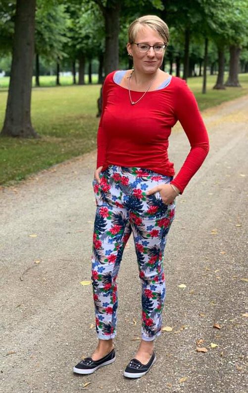 Damen Hose (32-52) OLINDA schmale Damenhose Schnittmuster image number 6