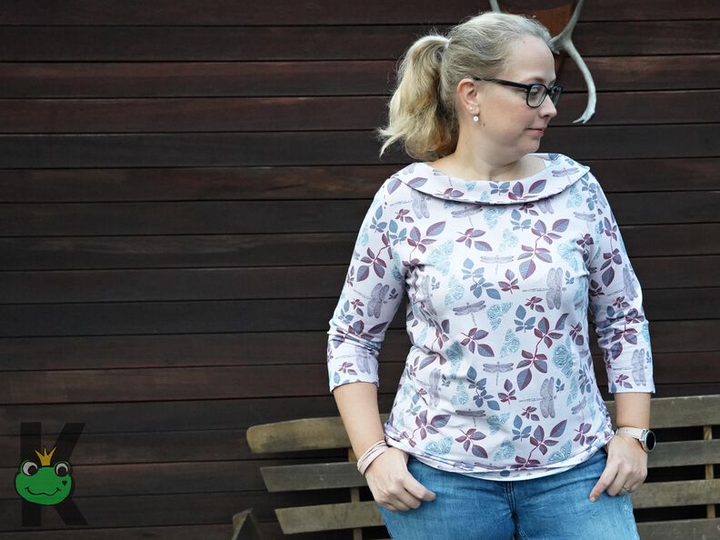 Schnittmuster lillesol women No.47 Shirt mit UbootKragen image number 5