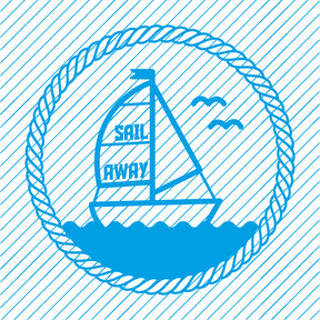 Plotterdatei »It’s Nautical!« – Jolle Sail Away Badge