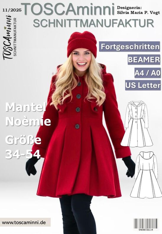 Schnittmuster Damenmantel Noèmie Gr. 34-54 tailliert  image number 3