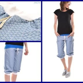 Sommerhose / 3/4 Hose "Nicki", Schnittmuster Gr. 158-46