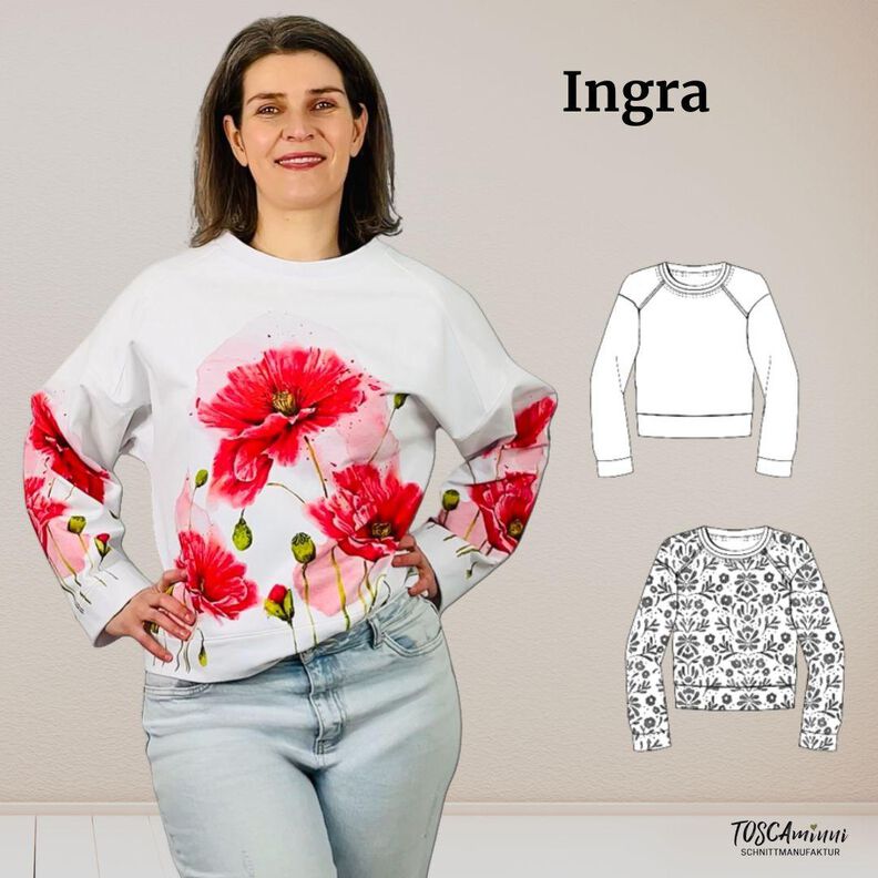 Schnittmuster Damen: Raglanshirt Ingra | Nähanfänger + Video image number 1