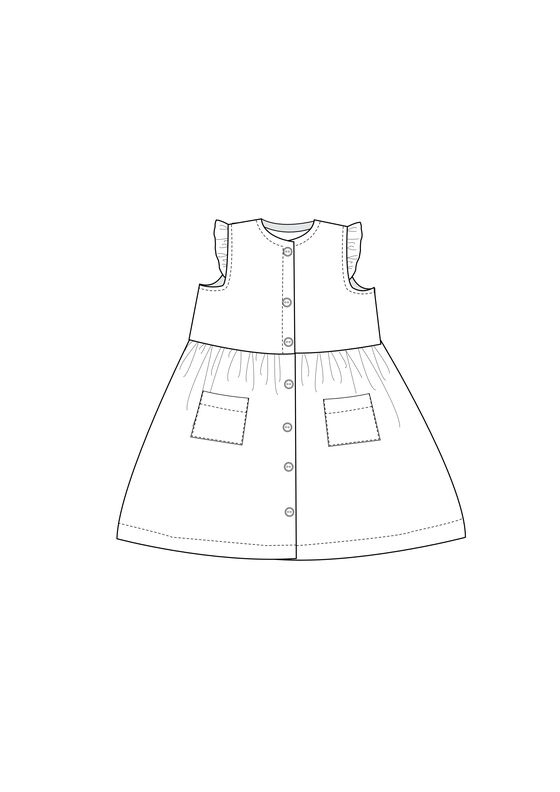 Schnittmuster Mädchen Kleid langen Ärmel MIMI image number 8