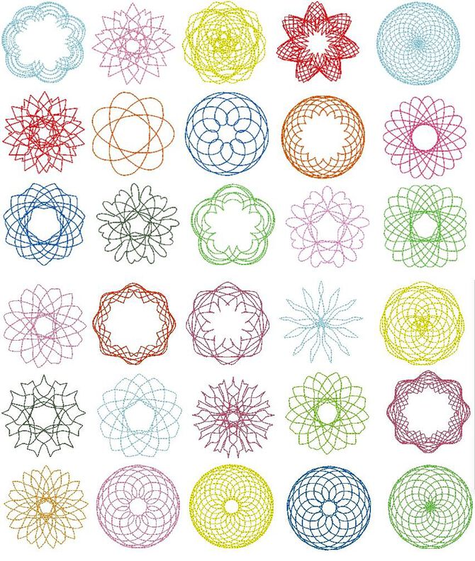 Stickdatei 49 Zirkel Mandala Blumen 5 - 7cm Teil 1 image number 5