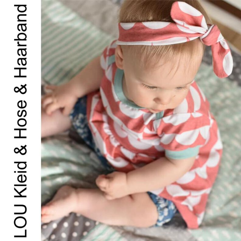 Newborn LOU SET Kleid,k. Hose,Haarband +gratis Plott-Datei image number 1