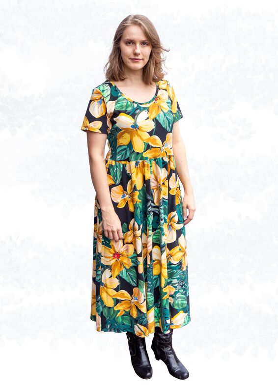 Kyara Jerseykleid Ballonärmeln, Kräuselrock BU 80-116 A4+A0 image number 3