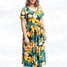 Kyara Jerseykleid Ballonärmeln, Kräuselrock BU 80-116 A4+A0 thumbnail number 3