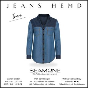 Jeanshemd | Damen Schnittmuster PDF | 32&ndash;52 | Seamone