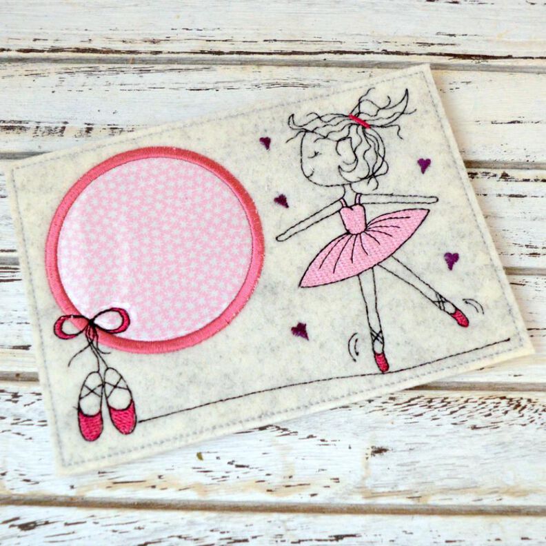 Stickdatei MugRug Untersetzer Ballerina 13x18cm und 13x20cm image number 1