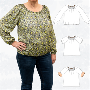 Ida – weite Carmenbluse Damen, weite Ärmel BU 80-116 A4+A0