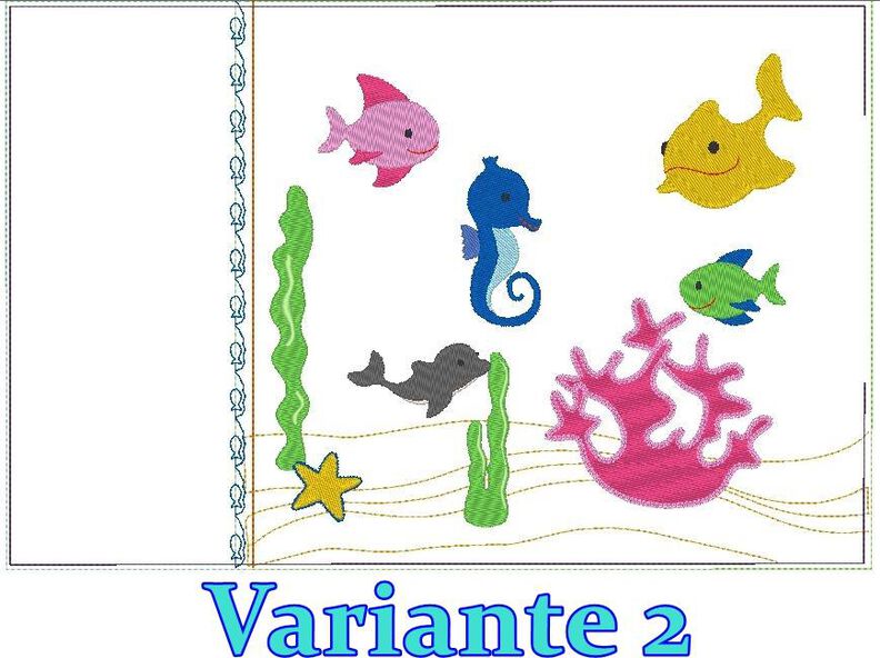 Stickdatei - SET Meer Kissen ITH Taschenbild Wal Fisch image number 7