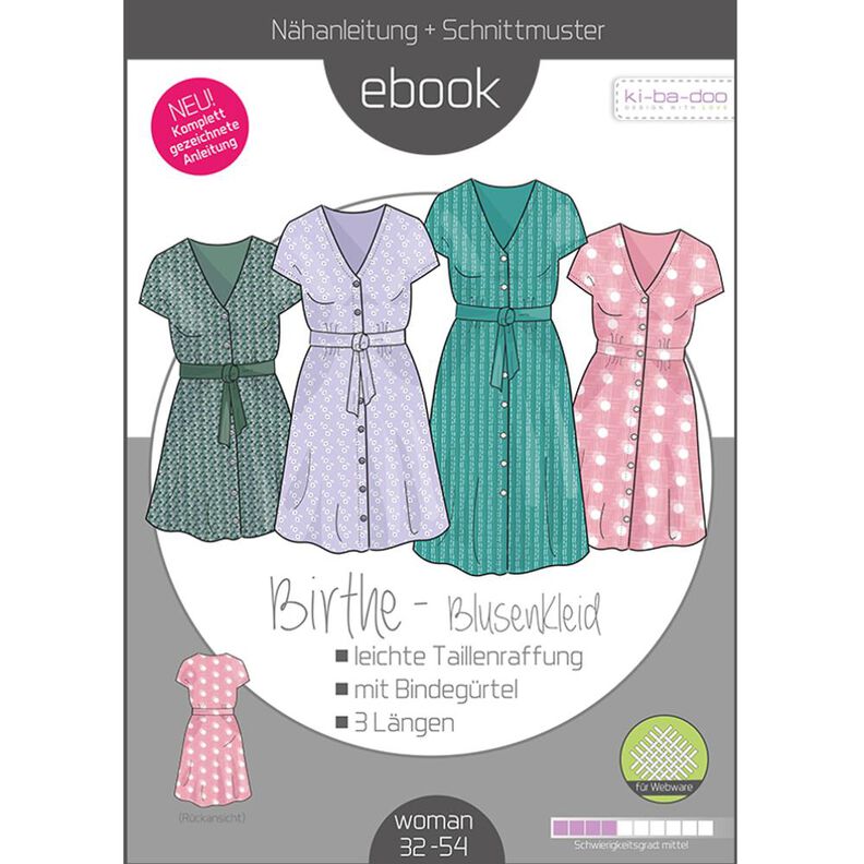 Ebook Blusenkleid Birthe Damen Gr. 32-54 PDF DIN A4  image number 1