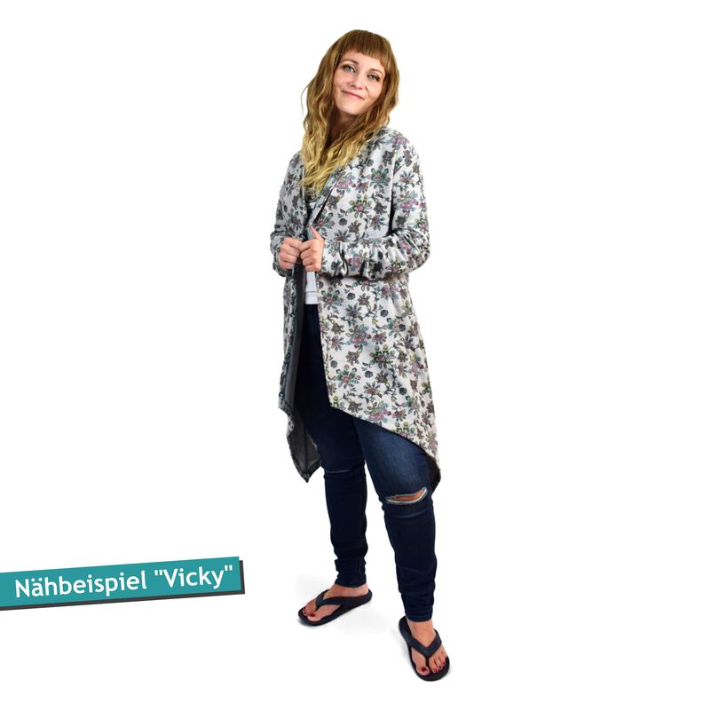 Sweat Cardigan, Gr. 32-54, Schnitt m. Ebenen A4, A0+, Beamer image number 6
