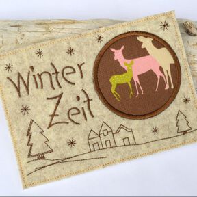 Stickdatei MugRug Untersetzer Winterzeit 13x18cm und 13x20cm