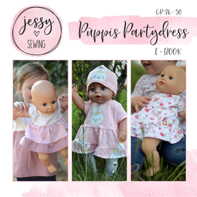 *Püppis Partydress* Puppenkleid Boho inkl. Beanie & Leggings