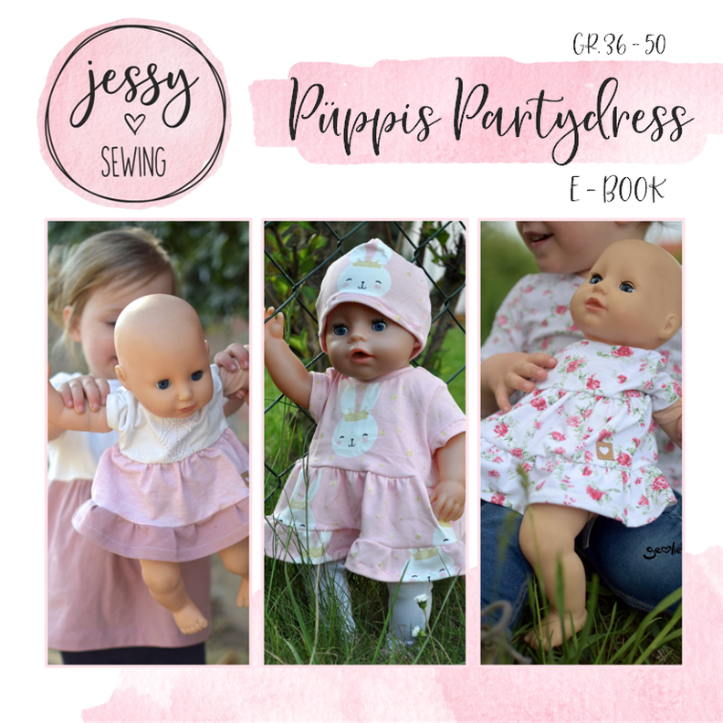 *Püppis Partydress* Puppenkleid Boho inkl. Beanie & Leggings image number 1