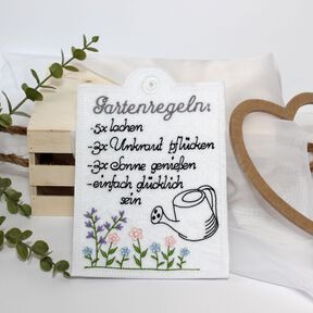 Stickdatei Garten Schild Gartenregeln