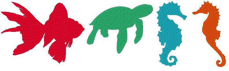 Meerestiere Silhouette Stickdatei Fisch Schildkr&ouml;te  image number 2