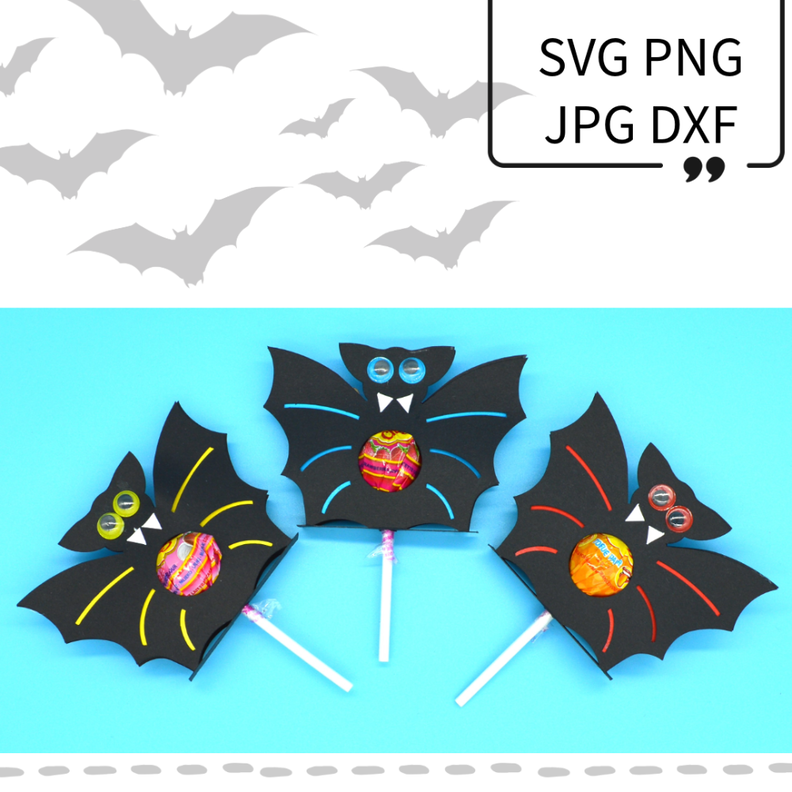 Plotterdatei Fledermaus zum Befüllen für Schokokugel Lolli image number 1