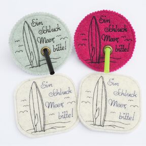 Stickdatei Meer Surfbrett Untersetzer Glasabdeckung