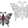 Stickdatei Schmetterling Linie Schnörkel Blumen Silhouette thumbnail number 10