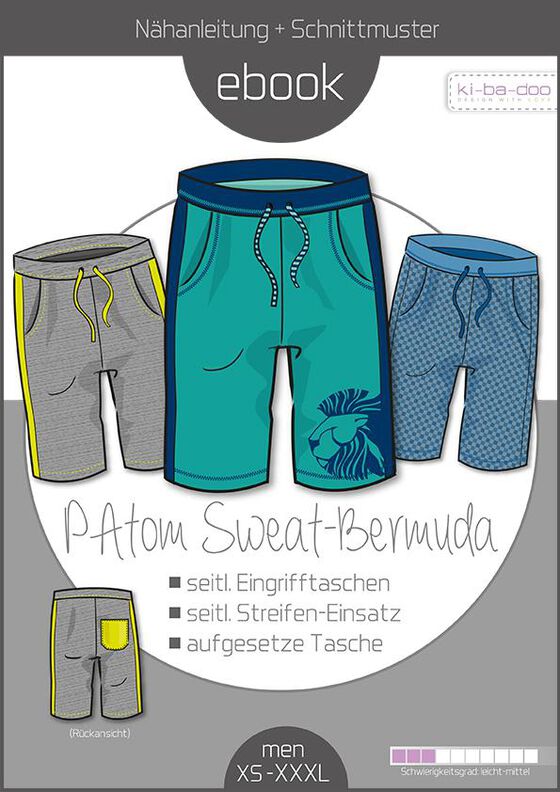 Ebook Sweat Bermuda Hose PaTom Herren Gr. XS - XXXL image number 1