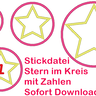 Stickdatei Stern im Kreis in 5 Größen mit Zahlen thumbnail number 1