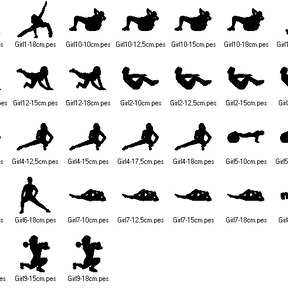Stickdatei Fitness Girl Sport Silhouette 