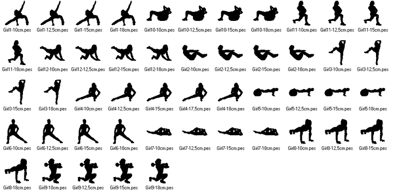 Stickdatei Fitness Girl Sport Silhouette image number 2