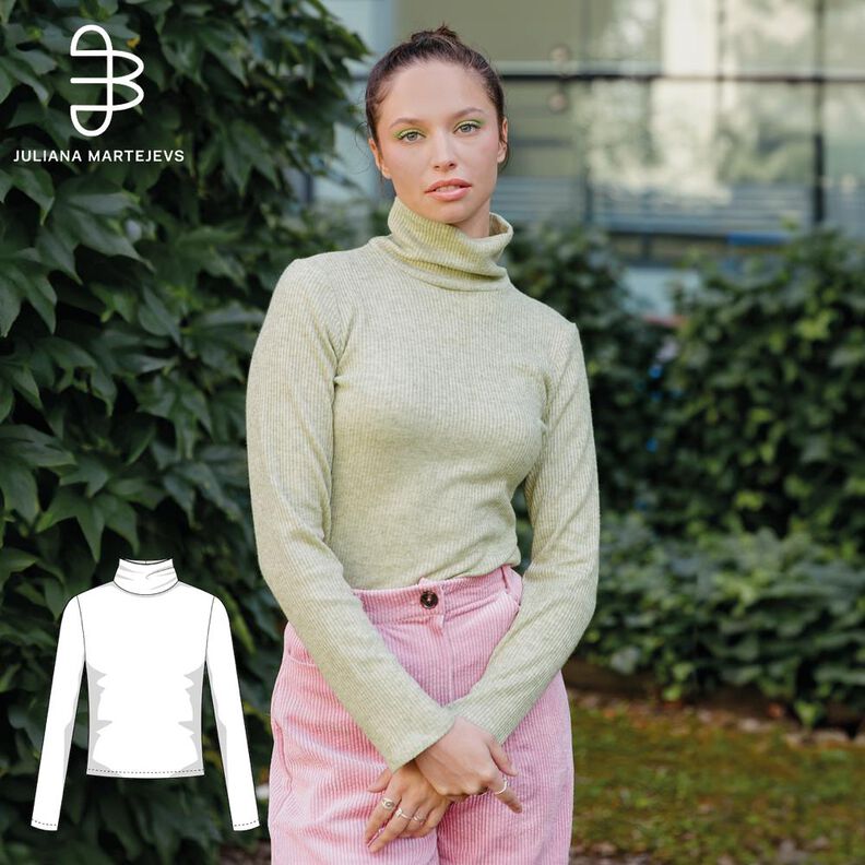 Rollkragen Pullover Schnittmuster für Damen, XS-XXXL image number 1